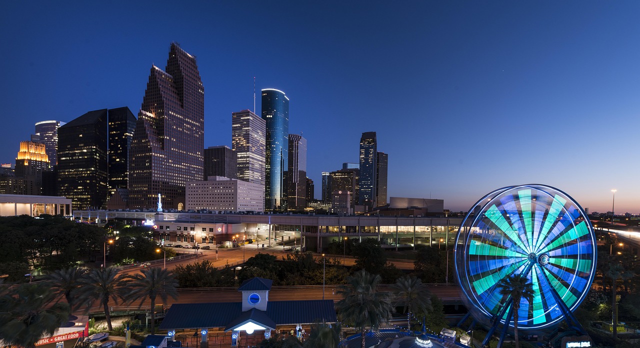 houston, big city, usa, texas, skyscraper, city, america, skyscrapers, metropolis, united states, building, architecture, skyline, ferris wheel, aquarium, carol m highsmith, houston, houston, houston, houston, houston, texas